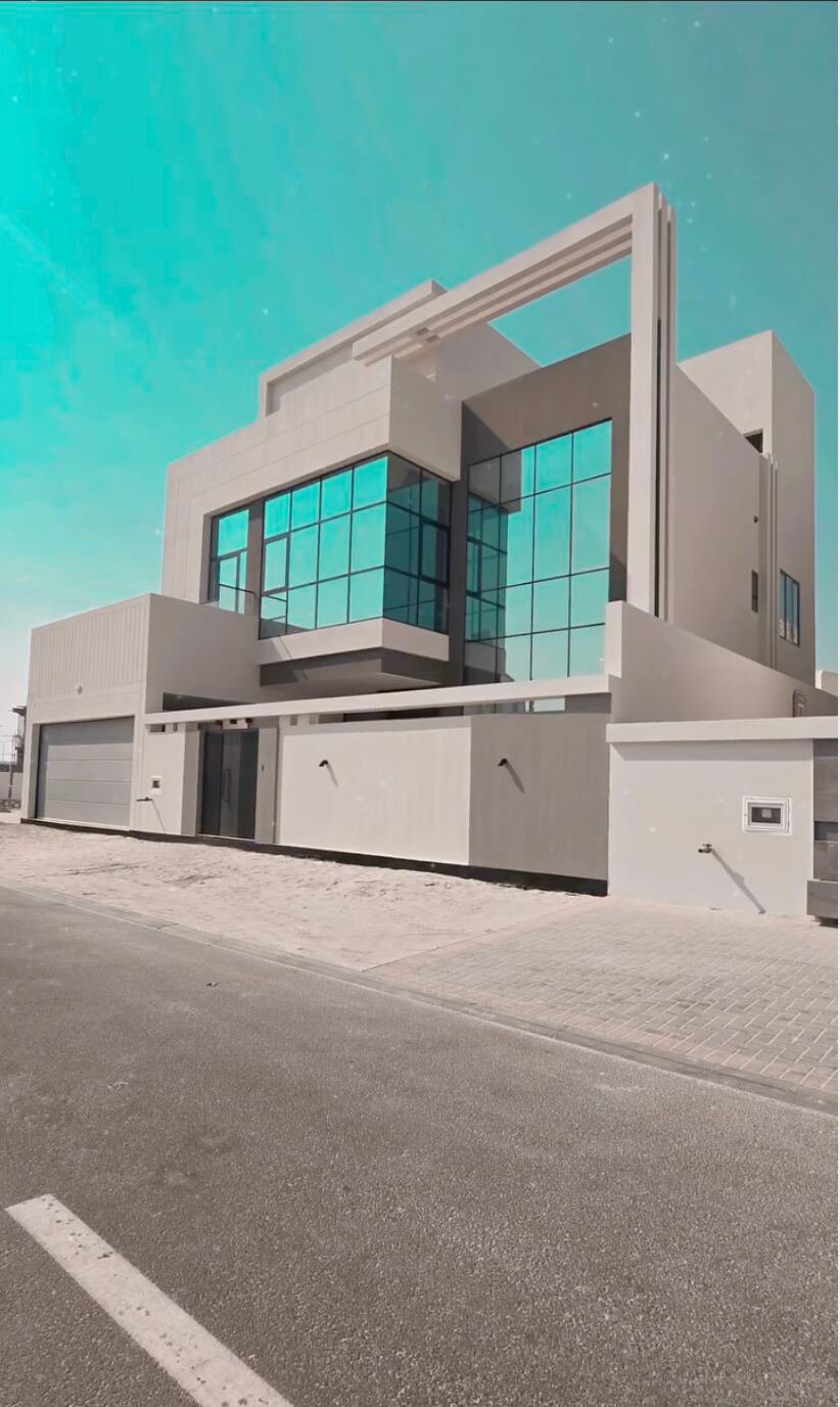 Completed villa exterior evening