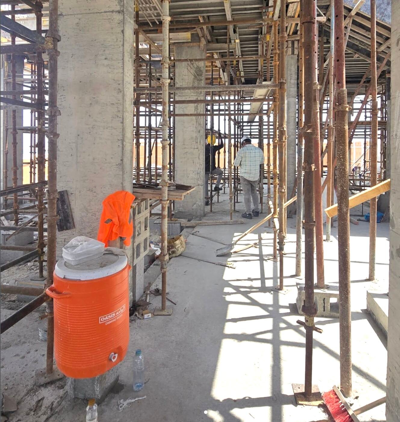 Interior columns and formwork